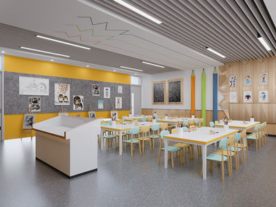 现代儿童美术教室 画室3d模型 现代儿童美术教室 画室