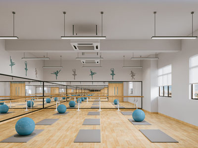 现代瑜伽馆 舞蹈室3d模型 现代瑜伽馆 舞蹈室