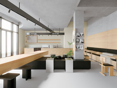 现代饭店餐馆就餐区 快餐店