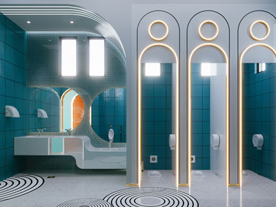 现代公共卫生间 洗手间