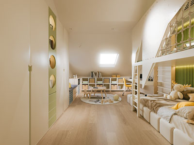 现代阁楼卧室 儿童房