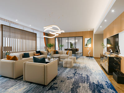 新中式客厅3d模型 新中式客厅