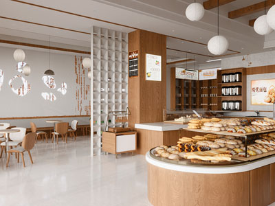 侘寂风烘焙店3d模型 侘寂风烘焙店