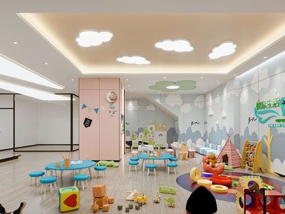 现代幼儿园活动教室3d模型 现代幼儿园活动教室