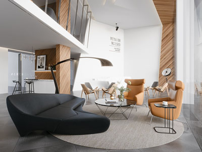 现代茶水间 接待区