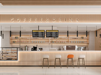现代咖啡厅吧台
