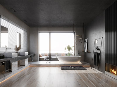 现代暗黑风卫浴间 洗手间