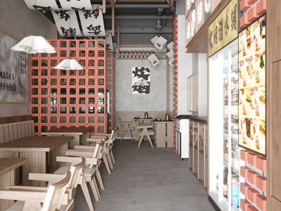 工业风loft饭店餐馆就餐区