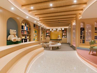 现代儿童图书馆 阅览室 书吧3d模型 现代儿童图书馆 阅览室 书吧