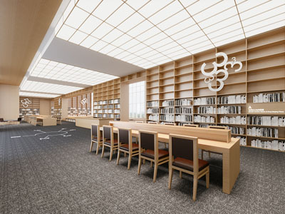 现代图书馆 书吧 阅览室3d模型 现代图书馆 书吧 阅览室