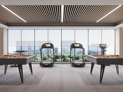 现代桌球室 健身房3d模型 现代桌球室 健身房