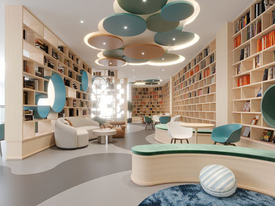 现代图书馆 阅览室 书吧3d模型 现代图书馆 阅览室 书吧