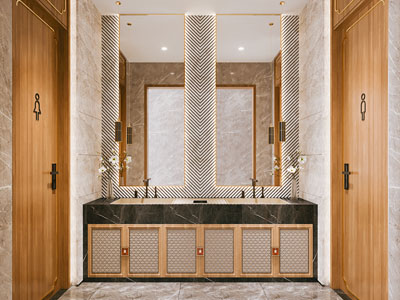 新中式公共卫生间 洗手间