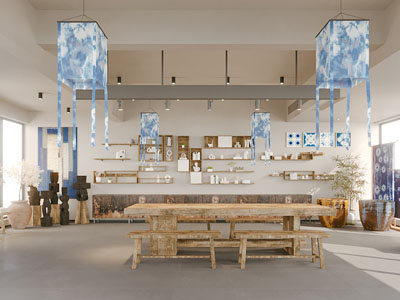 侘寂风布艺扎染手工坊