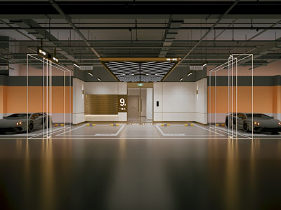 工业风loft停车场3d模型 工业风loft停车场