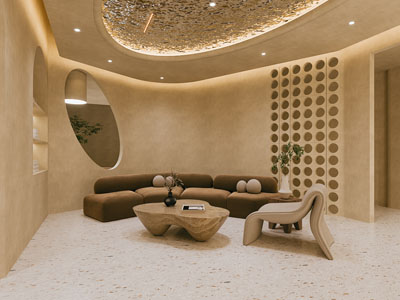 侘寂风美容院接待区