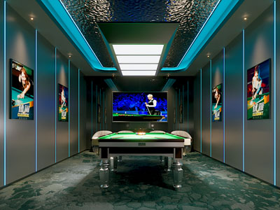 现代台球室 桌球室