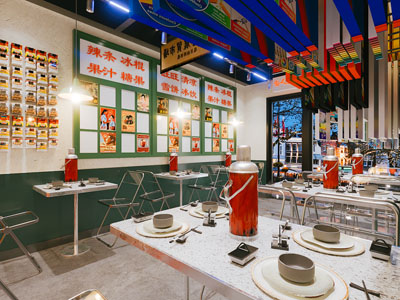 现代复古怀旧饭店餐馆就餐区