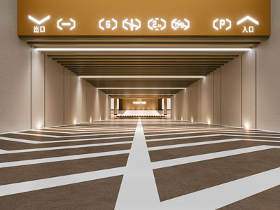 现代地下停车场入口3d模型 现代地下停车场入口