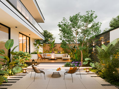 现代别墅庭院景观园艺小品