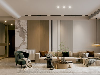 现代客厅3d模型 现代客厅