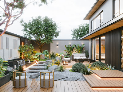 现代别墅庭院景观园艺小品