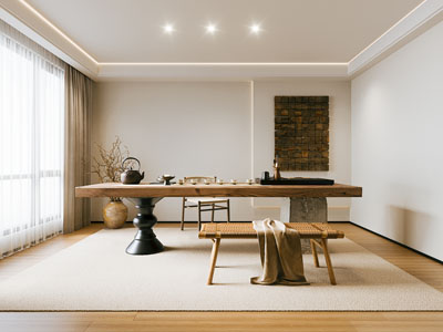 现代中古风茶室3d模型 现代中古风茶室