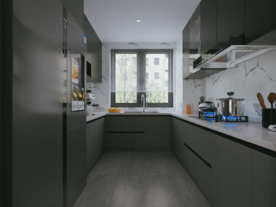 现代厨房3d模型 现代厨房