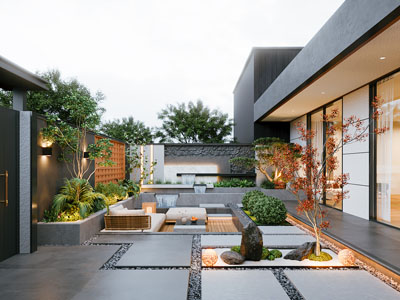 现代别墅庭院景观园艺小品