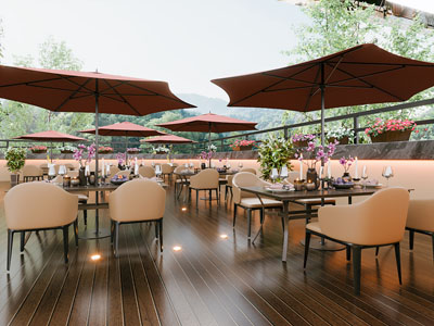 现代露台餐厅3d模型 现代露台餐厅