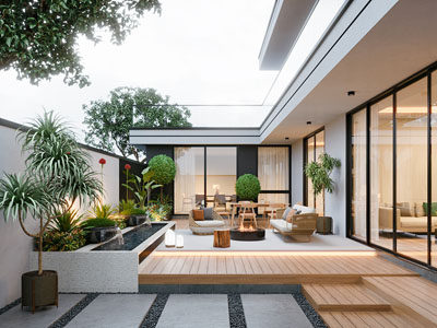 现代别墅庭院景观园艺小品