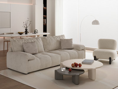 现代奶油风客厅餐厅3d模型 现代奶油风客厅餐厅