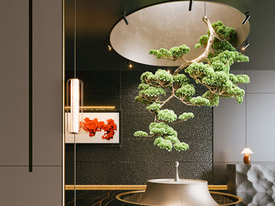 新中式室内景观园艺小品