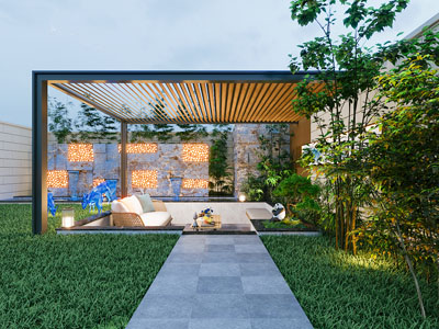 现代别墅庭院景观园艺小品