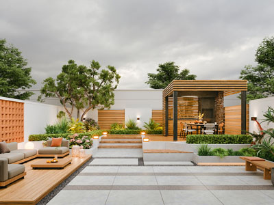 现代别墅庭院景观园艺小品