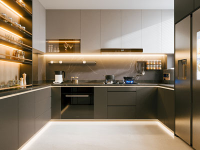 现代厨房3d模型 现代厨房
