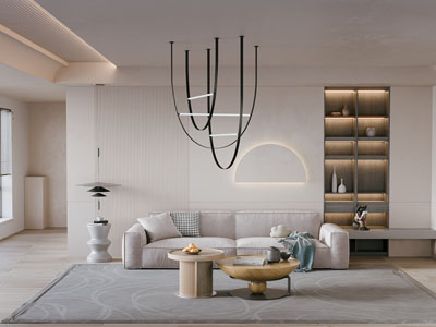 侘寂风客厅3d模型 侘寂风客厅