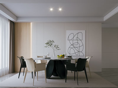 现代餐厅3d模型 现代餐厅