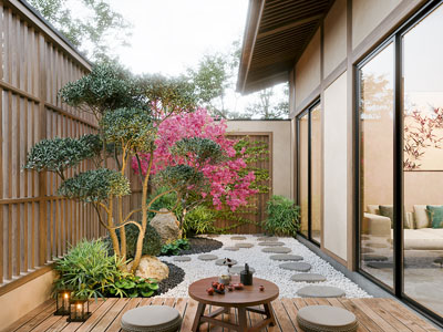 现代别墅庭院景观园艺小品