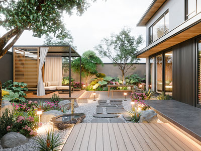 现代别墅庭院景观园艺小品