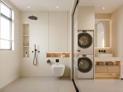 现代奶油风卫浴间 洗手间