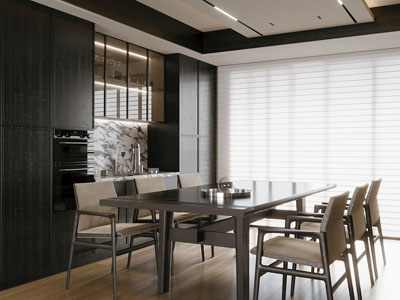 现代餐厅3d模型 现代餐厅