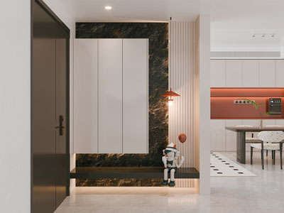 现代玄关隔断鞋柜