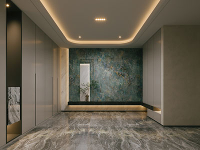 新中式玄关3d模型 新中式玄关