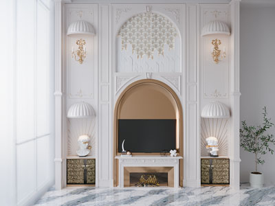 简欧别墅挑高客厅3d模型 简欧别墅挑高客厅