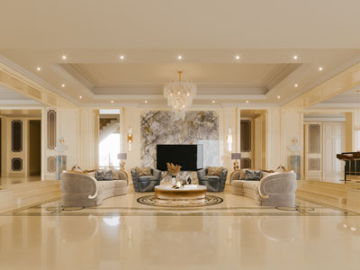 新中式客厅3d模型 新中式客厅