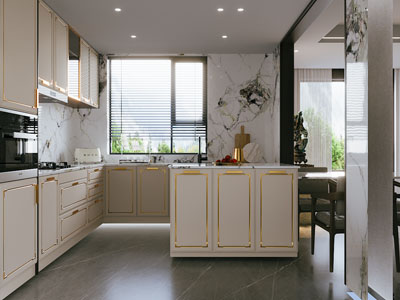 现代轻奢开放式厨房 吧台3d模型 现代轻奢开放式厨房 吧台