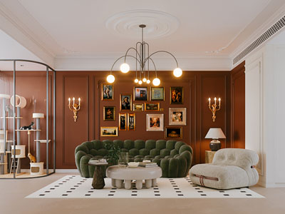 法式客厅3d模型 法式客厅