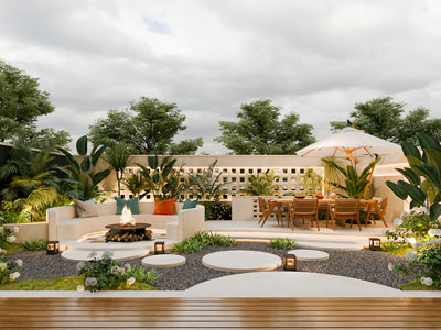 现代别墅庭院景观园艺小品