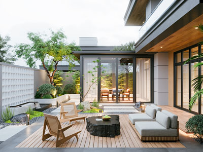 现代别墅庭院景观园艺小品